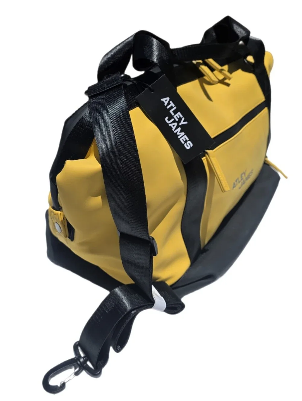 Atley James Bradshaw Travel Duffel Bag Yellow Black Large Gym Weekender NWT